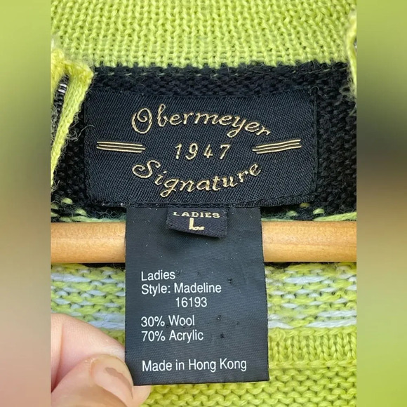 Obermeyer Half Zip vintage sweater Large - Picture 8 of 10